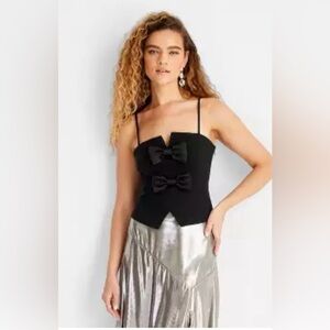 Future collective‎ coquette bow Front accent tank top size small